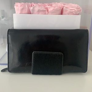 Faux Fur Black Wallet